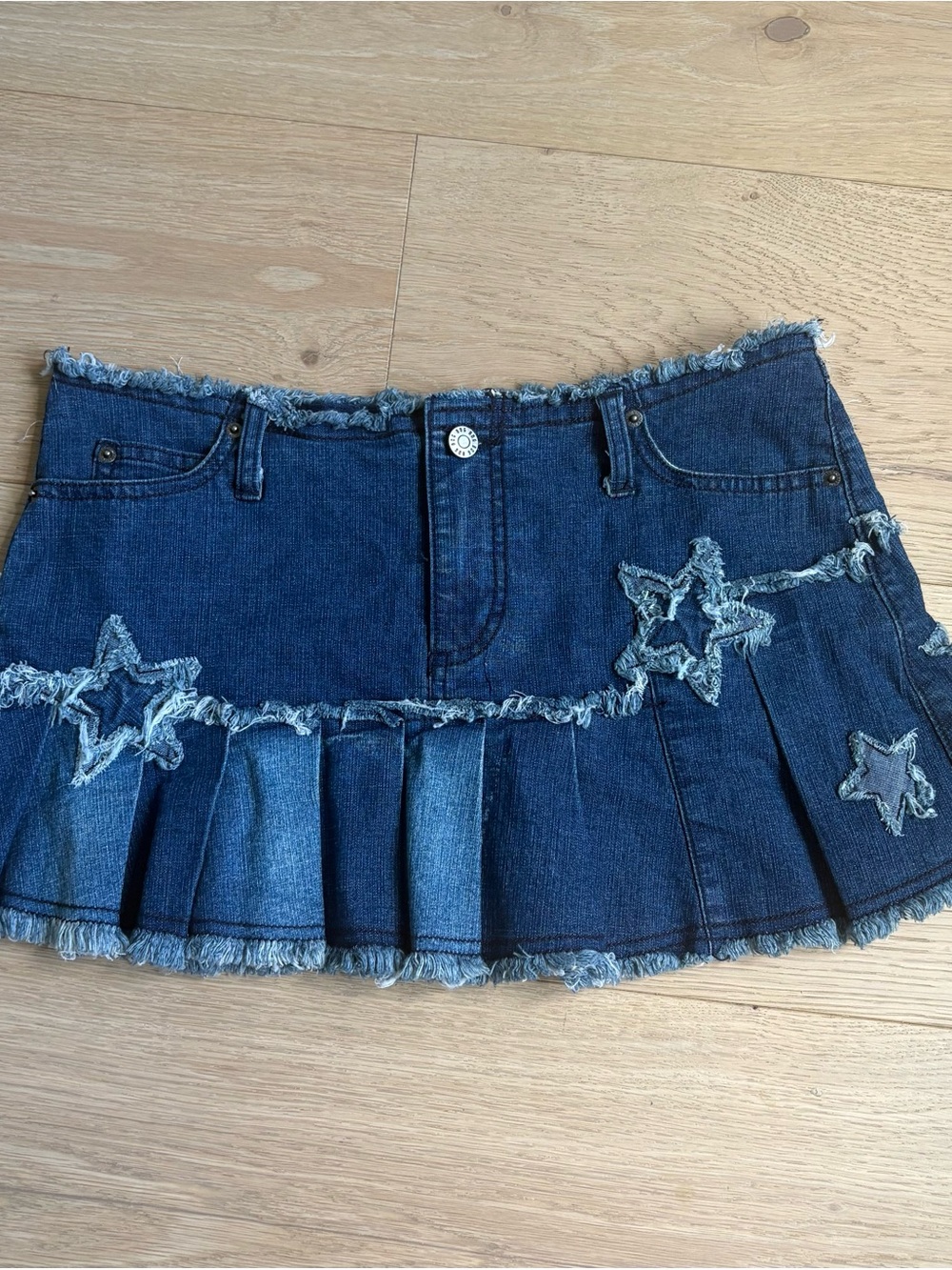 silence + noise y2k Star Appliqué Denim Mini Skirt